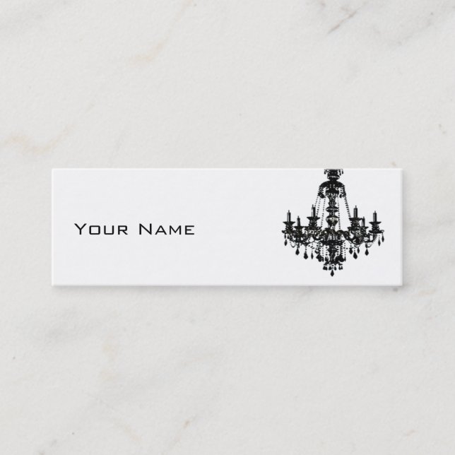 Black Chandelier Mini Business Card (Front)