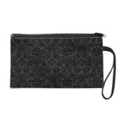 Black Charcoal Damask Wristlet (Front)