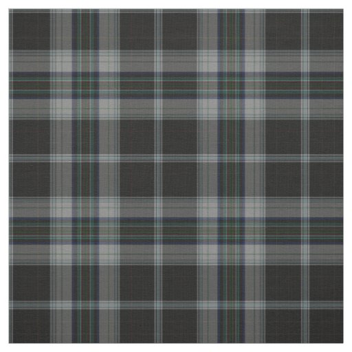 Black Charcoal Gray Green Tartan Plaid Fabric