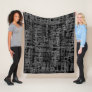 Black Charcoal Gray Name Collage Personalized Fleece Blanket