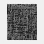 Black Charcoal Gray Name Collage Personalized Fleece Blanket (Front)