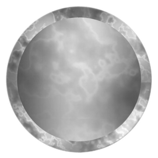 Black Charcoal Marbled Melamine Plate (Front)