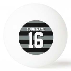 Black Charcoal Team Jersey Preppy Stripe Ping Pong Ball