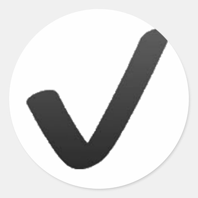 Black Check Mark - Emoji Classic Round Sticker (Front)