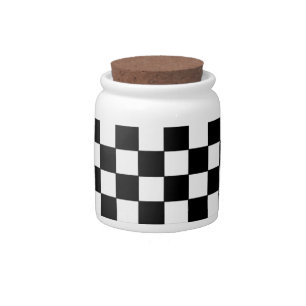 black check patterns candy jar
