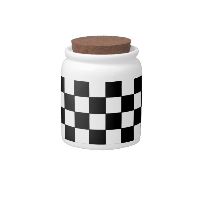 black check patterns candy jar (Front)