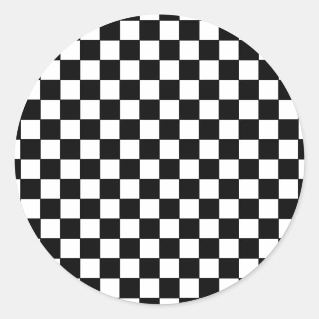 black check patterns classic round sticker (Front)
