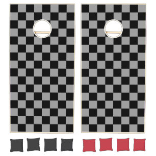 Black Checker Cornhole Set