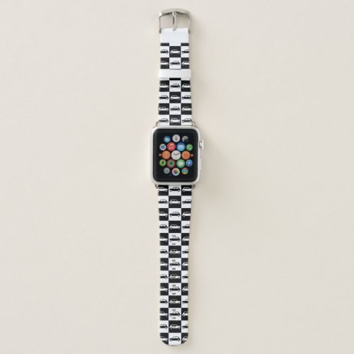 Black Checkerboard Mini Cooper Apple Watch Band