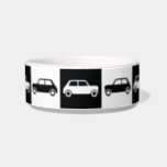 Black Checkerboard Mini Cooper Bowl<br><div class="desc">Mini Coopers on a colorful checkboard. Made for all those who love classic British cars,  especially the Austin Mini,  Morris Mini,  etc. If you would like different colorways or sizes,  please let me know!</div>