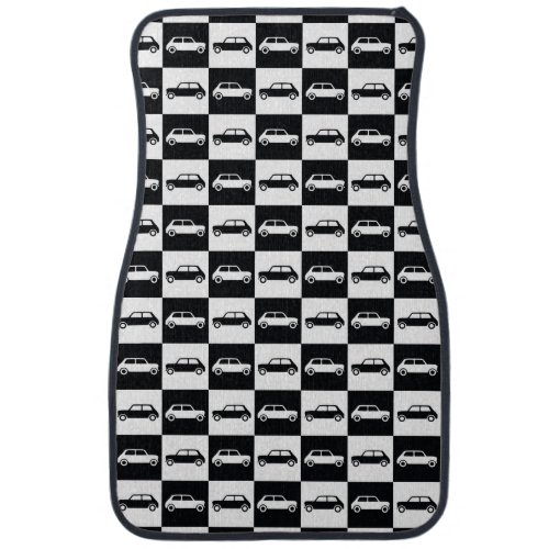 Black Checkerboard Mini Cooper Car Floor Mat