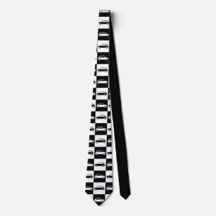 Black Checkerboard Mini Cooper Neck Tie