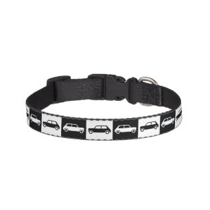 Black Checkerboard Mini Cooper  Pet Collar