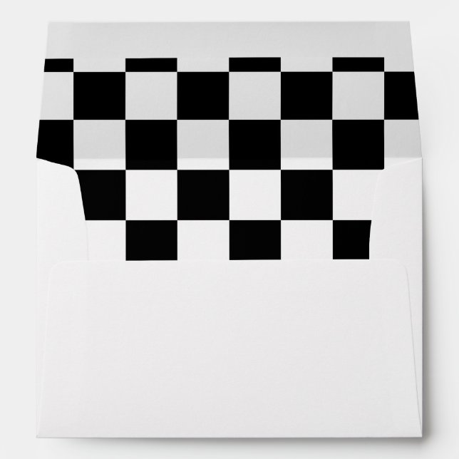 Black Checkerboard Pattern Envelope (Back (Bottom))