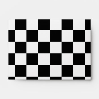 Black Checkerboard Pattern Envelope by designs4you at Zazzle