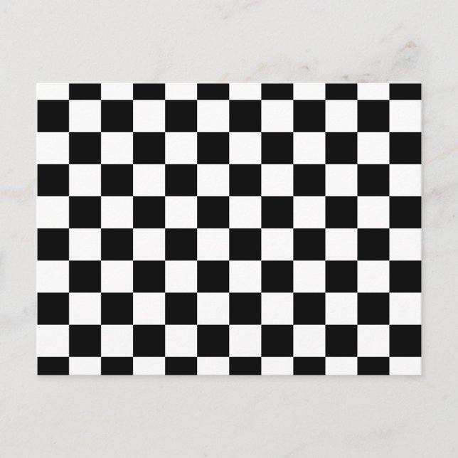 Black Checkerboard Pattern Postcard (Front)