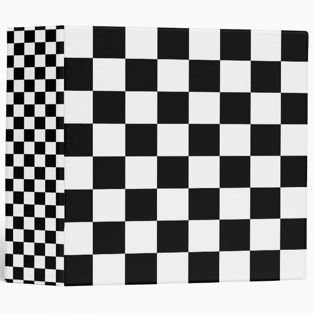 Black Checkered 3 Ring Binder (Front/Spine)