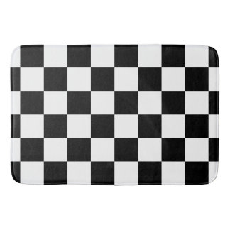 Black Checkered Bath Mat