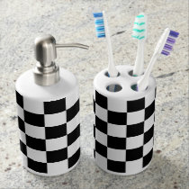Black Checkered Bathroom Set Black Checkered Bathroom Set