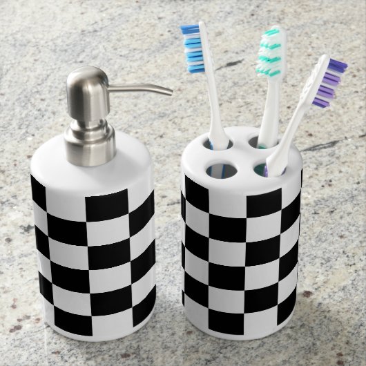 Black Checkered Bathroom Set (Front)