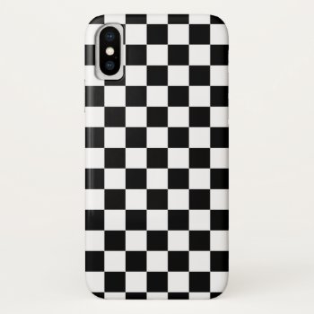 Black Checkered Iphone Xs Case by cliffviewcases at Zazzle