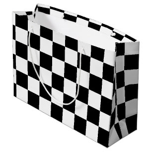 Black Checkered Large Gift Bag