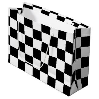 Black Checkered Large Gift Bag