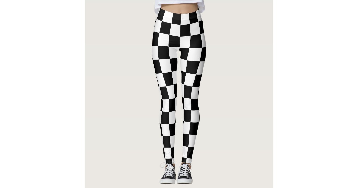 Black Checkered Leggings | Zazzle