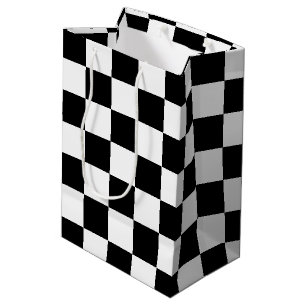 Black Checkered Medium Gift Bag