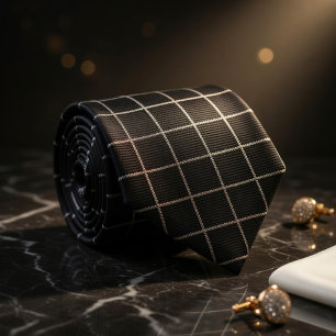Black Checkered  Neck Tie