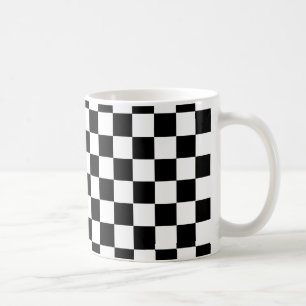 Black Checkered Pattern Coffee Mug