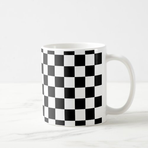 Black Checkered Pattern Coffee Mug