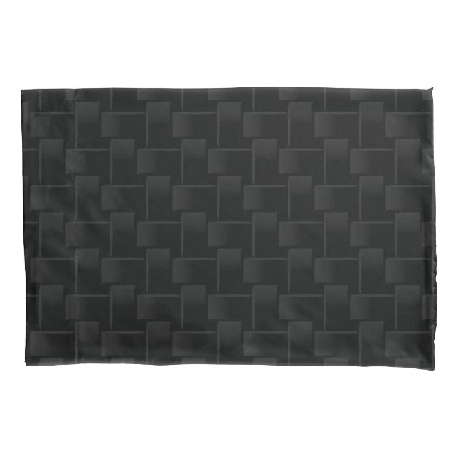 Black checkered pattern pillow case (Front)