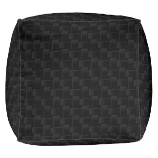 Black checkered pattern pouf