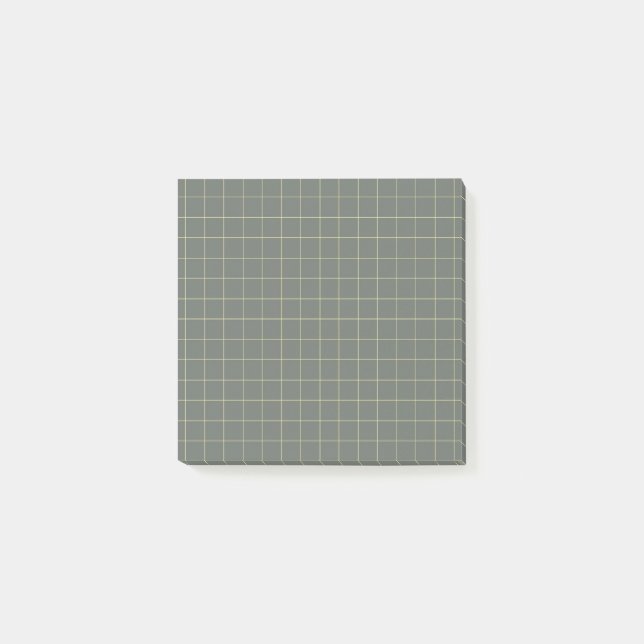 Black Checkered Pattern Sleek Grid Design Office  Post-it Notes (Front)