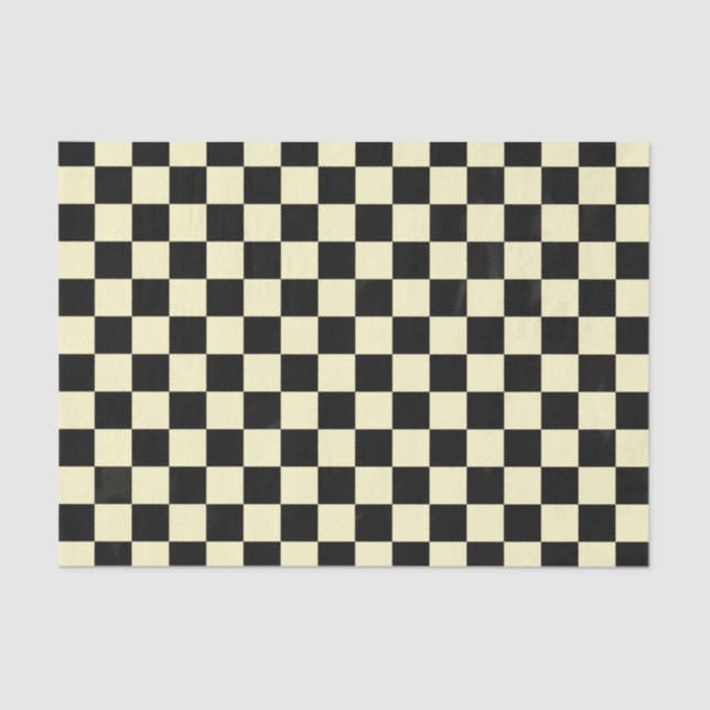 Black Checkered Picnic Check Simple Deco Pattern Tissue Paper (Front)