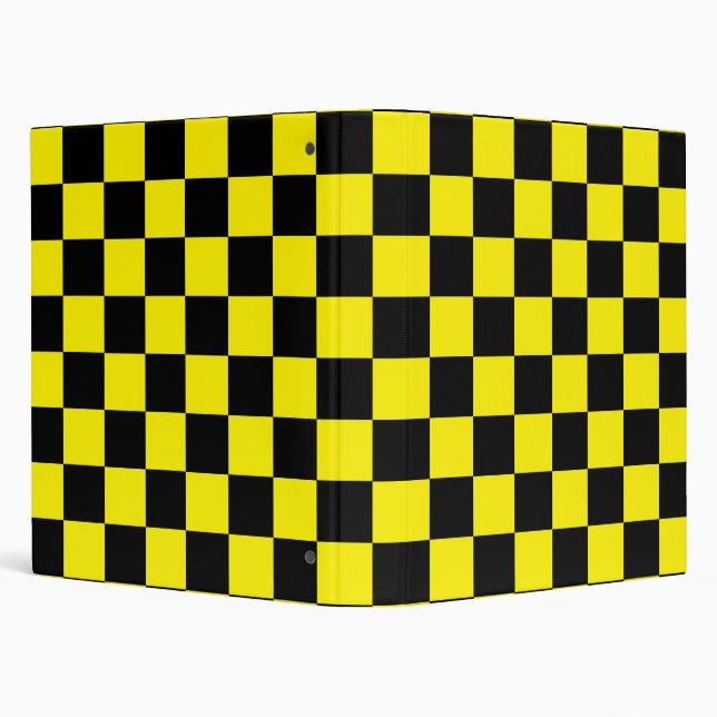 Black checkers on yellow background binder (Background)