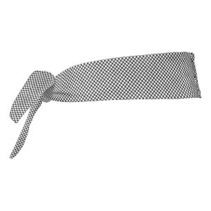 Black Checks Design Tie-Back Headband