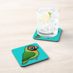 Cute Black-cheeked Lovebird Beverage Coaster