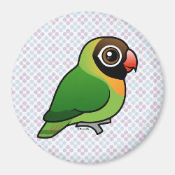 Cute Black-cheeked Lovebird Round Magnet