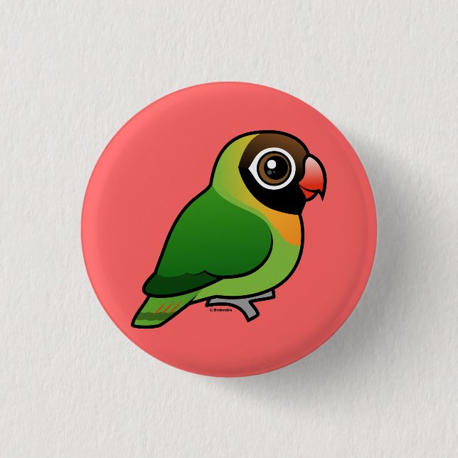 Black-cheeked Lovebird Pinback Button (Front)