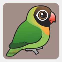 Cute Black-cheeked Lovebird Square Sticker