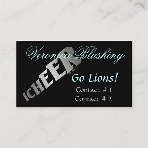 Customizable Black Cheerleader Business / Calling Card Business Cards