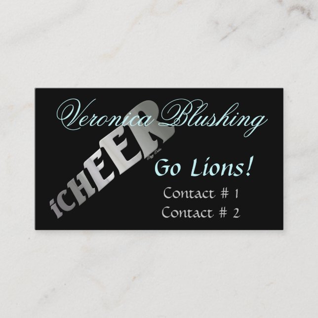 Black Cheerleader Business / Calling Card (Front)