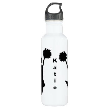 Black Cheerleader Custom Water Bottle by Hannahscloset at Zazzle