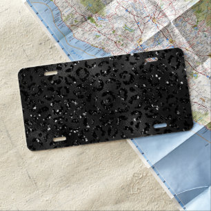 Black Cheetah Leopard Print Cute Animal Safari License Plate