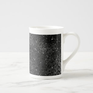Black Cheetah Leopard Skin Print Pattern Animal Bone China Mug