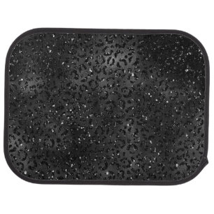 Black Cheetah Leopard Skin Print Pattern Animal Car Floor Mat