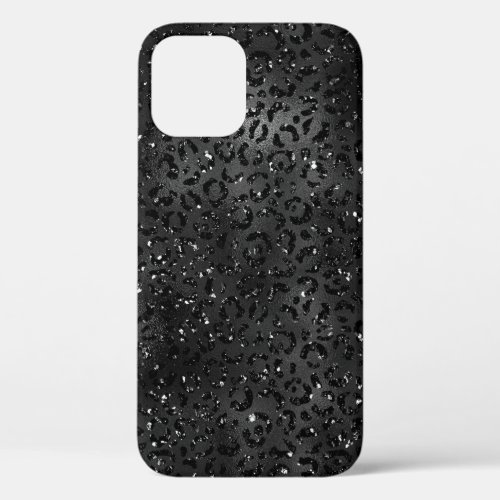 Black Cheetah Leopard Skin Print Pattern Animal iPhone 12 Case