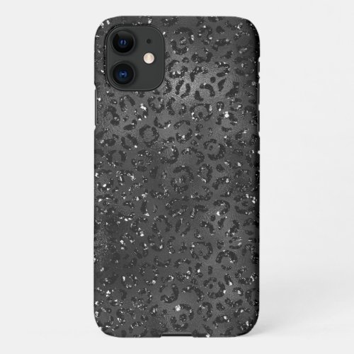 Black Cheetah Leopard Skin Print Pattern Animal iPhone 11 Case